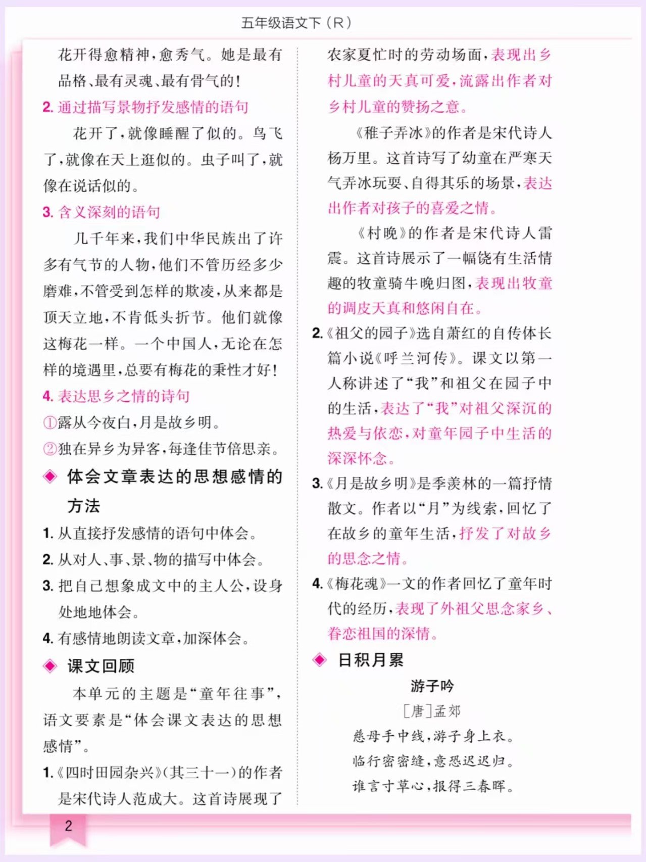 图片[2]燃梦学堂-中小学电子版资料下载：课件/试卷/教案/知识点全覆盖五年级下册语文知识与方法清单燃梦学堂-中小学电子版资料下载：课件/试卷/教案/知识点全覆盖燃梦学堂